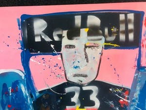 Eric-Jan Kremer - ERIC JAN KREMER ( Koopje ) Max Verstappen-Doek-Gesigneerd !. kopen? Bied vanaf 149!
