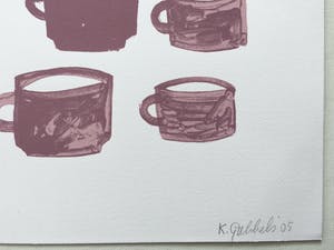 Klaas Gubbels - zeefdruk ‘Blauwe kan met kopjes’ - 2005 - oplage XX. kopen? Bied vanaf 275!