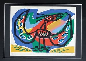 Anton Rooskens - Anton Rooskens - Zingende vogel, litho (mooi ingelijst) kopen? Bied vanaf 200!