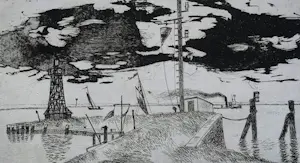 AcheterJos van den Berg - Ets: Havenhoofd IJmuiden - 1973? Enchérissez de 39!