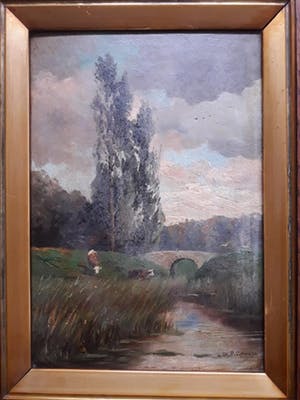 Charles Paul Gruppe - Koeien in landschap. kopen? Bied vanaf 99!