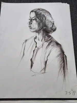 Jo Manders - Portret schetsen kopen? Bied vanaf 15!