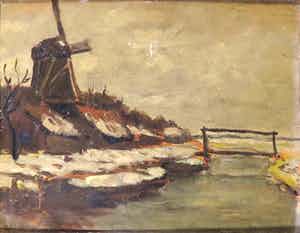 Maria Henry Mackenzie - Olieverf op board, Polder Aalsmeer - Ingelijst verkocht voor € 250!