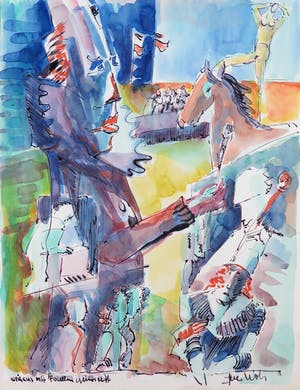 Joe Wols - Lot van vier tekeningen, De optreden kopen? Bied vanaf 1!