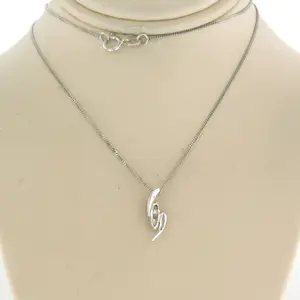 14k witgouden collier met hanger bezet met briljant geslepen diamant tot. 0,12ct kopen? Bied vanaf 220!