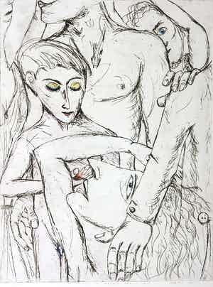 Henk Visch - Handgekleurde ets, De afstand die nabijheid heet, nr. 6 verkocht voor € 1!