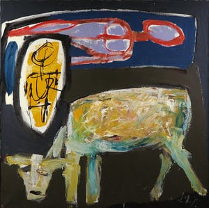 Martin van Wordragen - Olieverf op doek, Gouden kalf - Ingelijst (Groot) kopen? Bied vanaf 300!