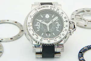 102 - Stoer Automatic Aquanautic King Cuda Herenpolshorloge met stalenband kopen? Bied vanaf 80!