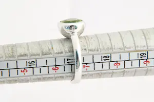 159- Massief 14 Krt wit-gouden design ring met lichtgroene 2.50ct edelsteen kopen? Bied vanaf 170!