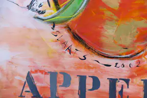 Miriam Slaats - Acryl op doek, Appeltje ....... 't is voor de dorst! - Ingelijst (Groot) kopen? Bied vanaf 400!