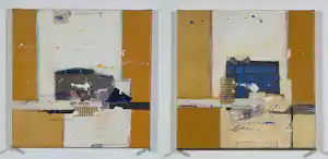Ron van der Werf - Acryl en collage op doek, Stilte I & Stilte 2 vendu pour 125€ !