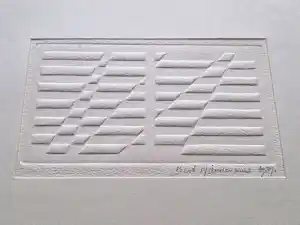 Bert Nieuwenhuis - Geometrische blinddruk -1987- unica - structuur - potloodgesigneerd verkocht voor € 47!