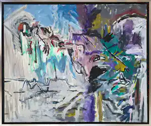 Toon Teeken - Schilderij: 'De droomwereld van de jongen' - Ingelijst (Zeer groot) vendu pour 350€ !