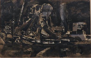 Jan Arons - Gouache, Nacht - Ingelijst kopen? Bied vanaf 1!
