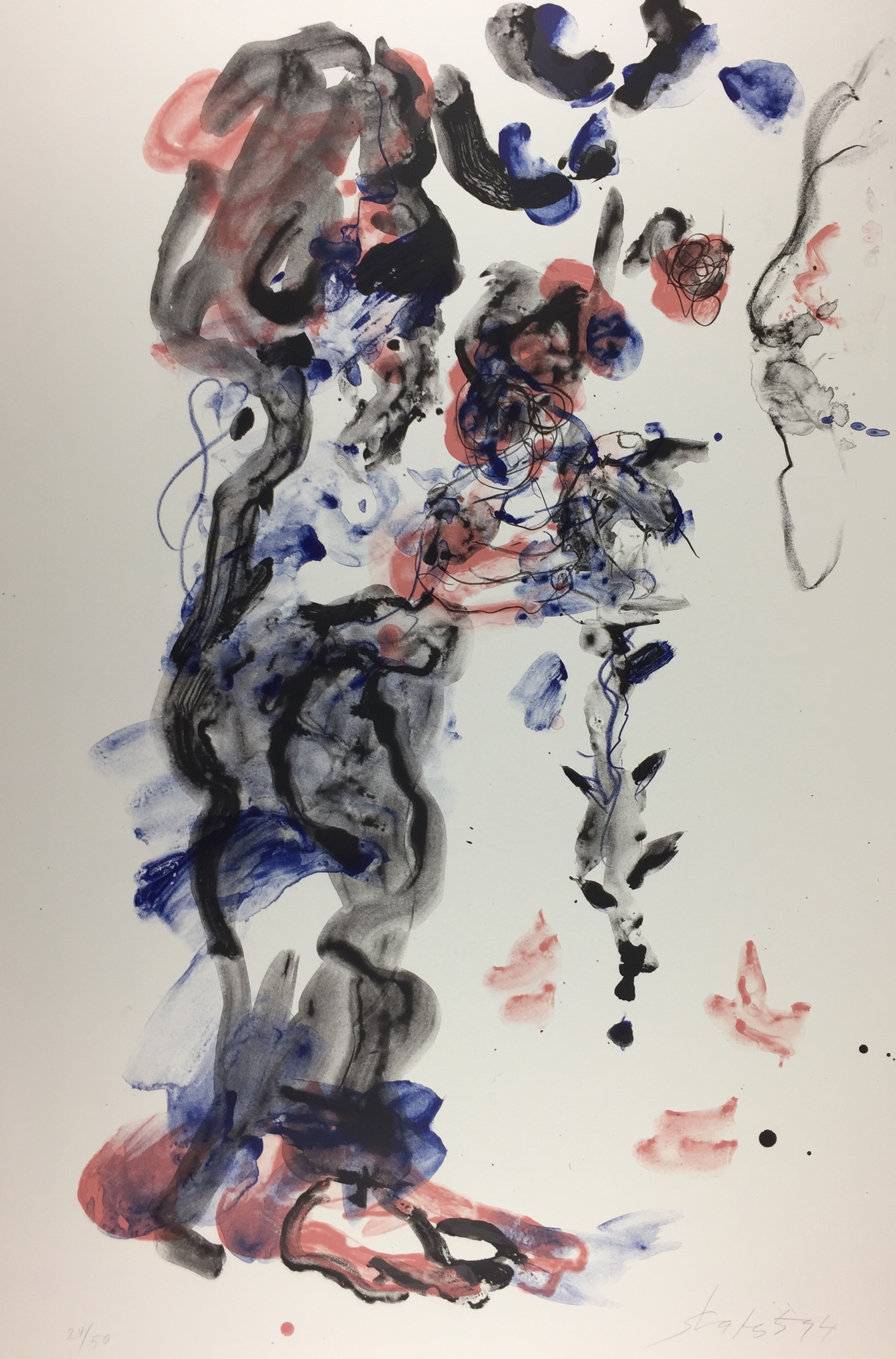 Ger Lataster - kleurenzeefdruk, oplage 50 stuks, 'Hermine in de tuin', GROOT WERK (80 x 120) verkocht voor € 169!