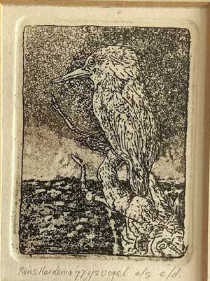 Rins Heidema - IJsvogel - Ets, Ingelijst kopen? Bied vanaf 30!