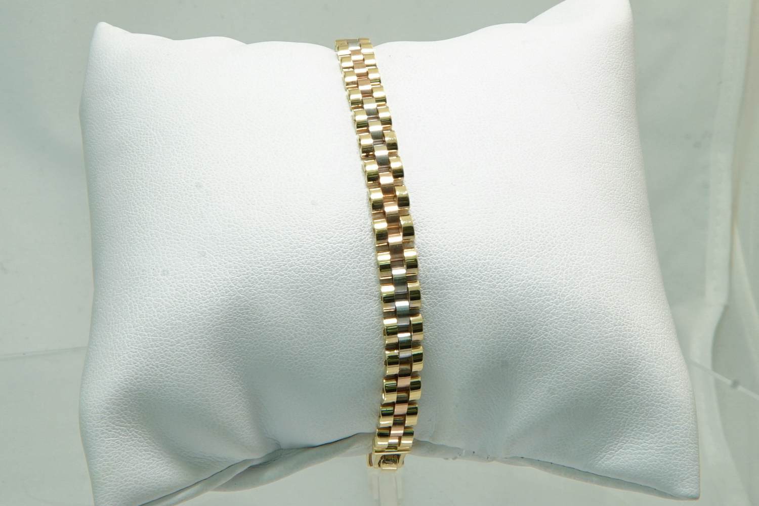 75 - Schitterende  14Krt tri-color Rolex-model armband - president schakel kopen? Bied vanaf 550!