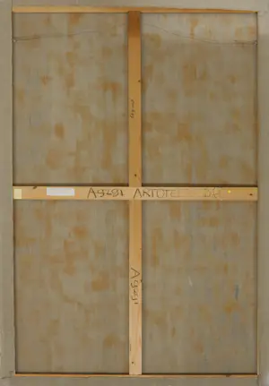 Rien Monshouwer - Acryl op doek, Compositie in grijs en zalm (Zeer groot) kopen? Bied vanaf 100!
