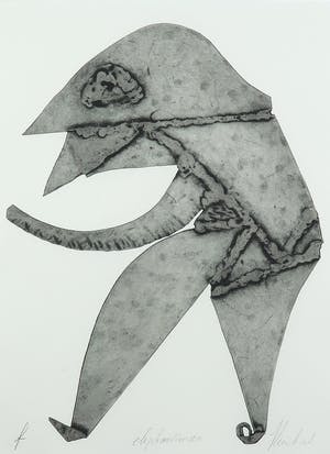 Reinhoud D'Haese - Aquatint metaaldruk, Elephantman - Ingelijst kopen? Bied vanaf 150!