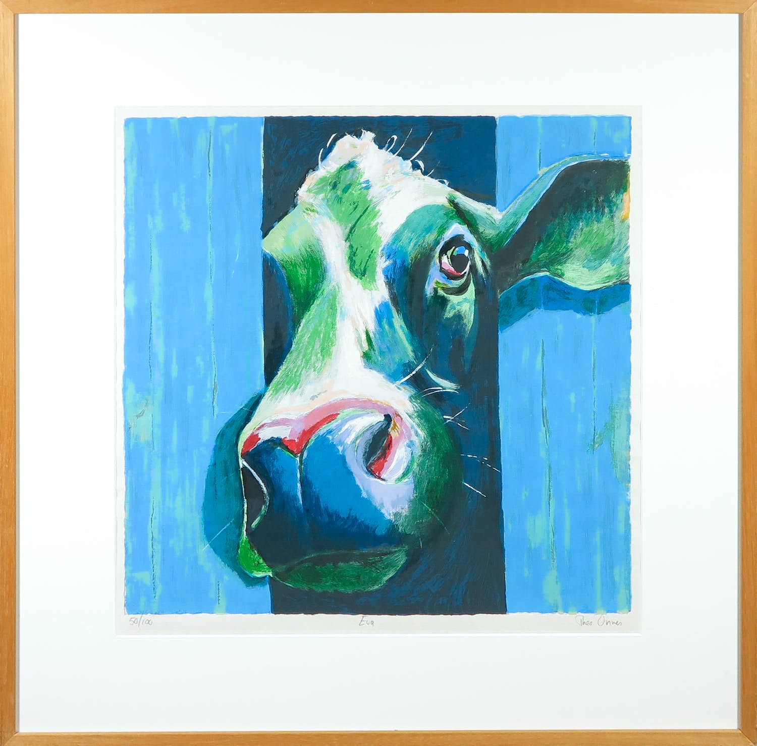 Theo Onnes - Zeefdruk, Eva - Ingelijst verkocht voor € 50!