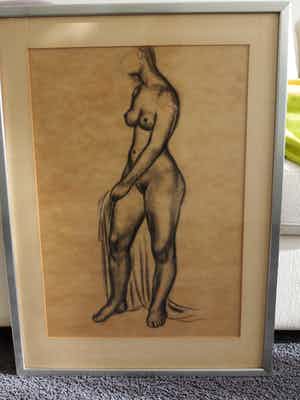 Charlotte van Pallandt - Staand vrouwelijk naakt. verkocht voor € 475!