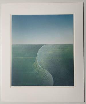 Willem de Vries - Houtsnede - 'Landschap in tweeën' - 1990 (Kleine oplage) kopen? Bied vanaf 75!