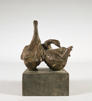 Gabriel Sterk - Twee bronzen ganzen op hardstenen voet kopen? Bied vanaf 200!