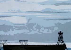 Sees Vlag - Ingelijste zeefdruk: Havenhoofd Scheveningen - 2010 verkocht voor € 89!