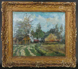 Jan van Vuuren - Olieverf op doek, Boerderijen - Ingelijst kopen? Bied vanaf 1!