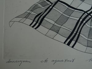 Niet of onleesbaar gesigneerd - Ets en aquatint, “Theedoekportret 1” kopen? Bied vanaf 1!