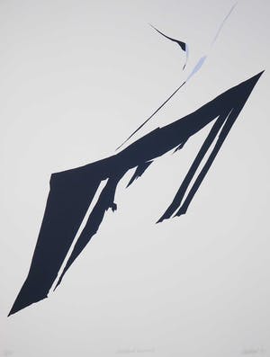 Hans Landsaat - Zeefdruk, Vluchtend bouwwerk kopen? Bied vanaf 1!