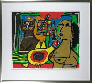 Corneille - Zeefdruk, Le damier amoureux - Ingelijst (Groot) kopen? Bied vanaf 350!