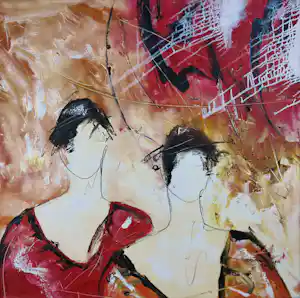 Dario Bosa - Acryl op doek, Drie figuren vendu pour 80€ !