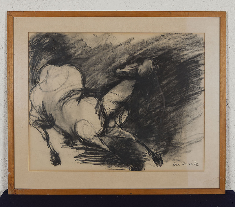 Kaak Heskes - Paard - Houtskool op papier - gesign. r.o. - BKR Amsterdam - 1962 kopen? Bied vanaf 10!