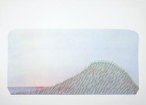 Doris Groeneveld - Zeefdruk, Duin bij ondergaande zon kopen? Bied vanaf 1!