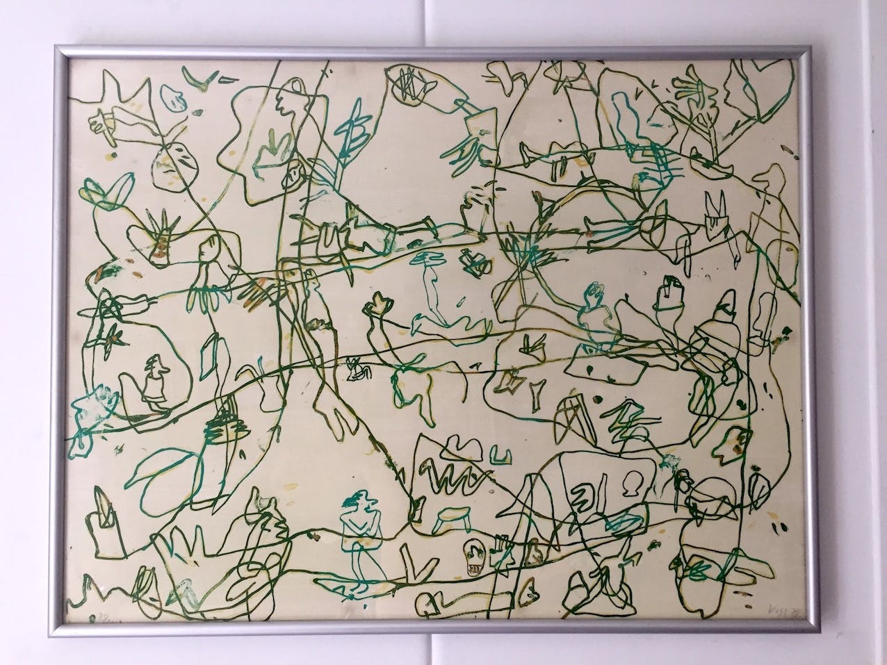 Jan Voss - Kleuren Lithografie, Ingelijst verkocht voor € 70!