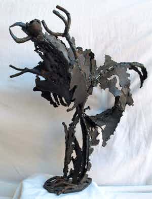 Niet of onleesbaar gesigneerd - Beeld van Metaal, “Vogel” verkocht voor € 10!