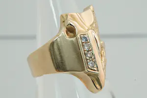 72 - Exclusieve Björn Weckström for Lapponia 18Krt rosé goud & diamanten ring kopen? Bied vanaf 430!