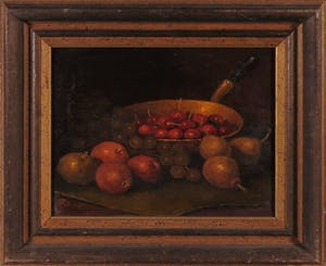 Roelof Wildeboer - Olieverf op paneel, Stilleven met fruit - Ingelijst kopen? Bied vanaf 40!