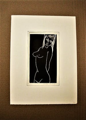 Ota Janecek - Tsjech. alleskunner - Jaren 60 E.A. Linosnede - gestileerd Naakt - potloodgesrd kopen? Bied vanaf 60!