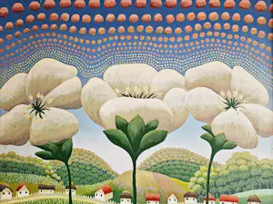 Ivan Rabuzin - Kroatië - naïeve kunst - OLIEVERF - idyllisch landschap - 1974 - TOP!! kopen? Bied vanaf 1800!