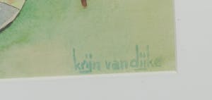 Krijn van Dijke - Aquarel, Hier ben ik/ Clown - Ingelijst kopen? Bied vanaf 35!