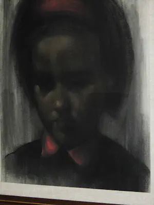 Willem Van Aerden - Houtskool/Pastel - Meisje met Rode haarband kopen? Bied vanaf 85!