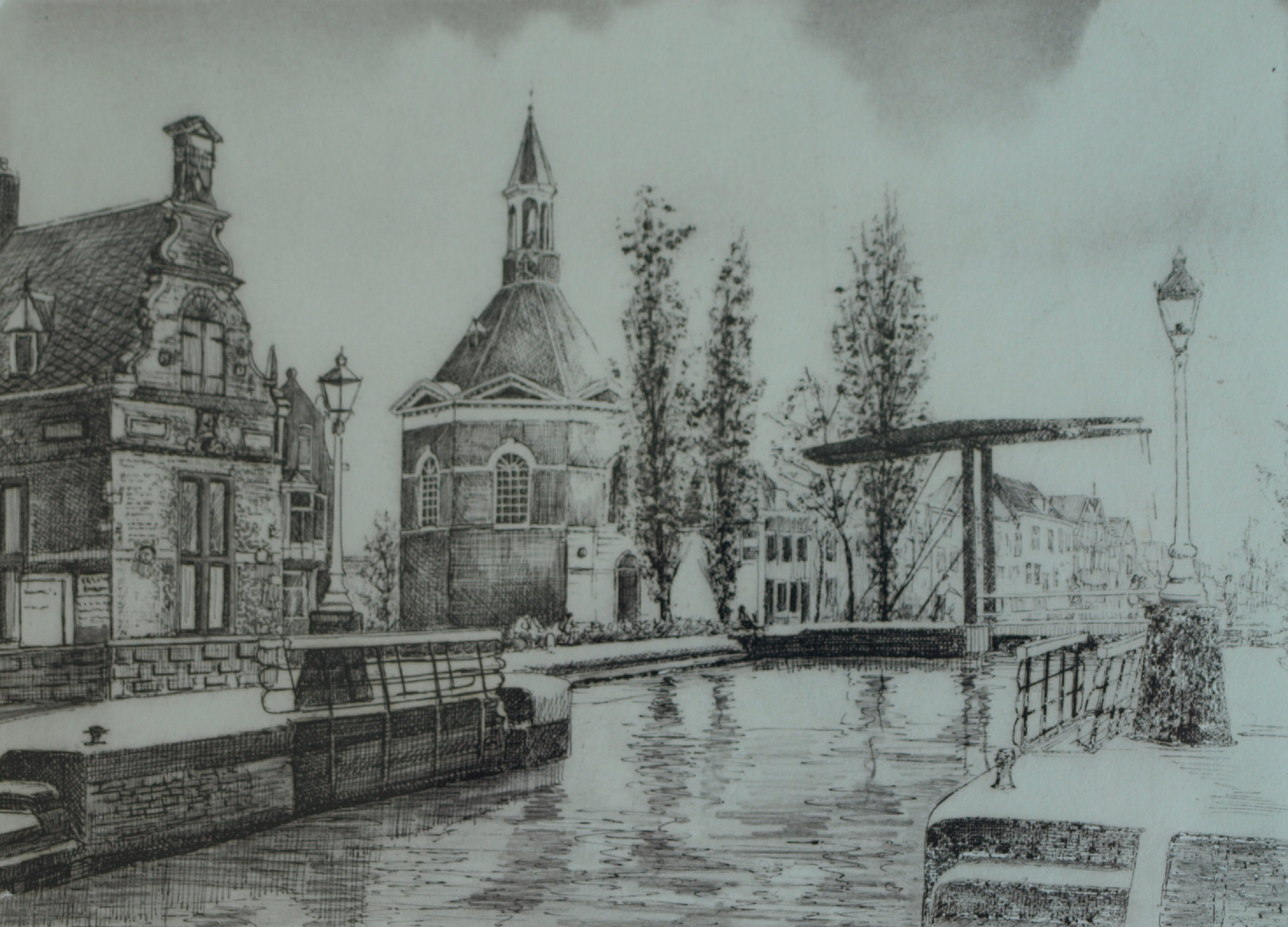 Anko C. Wieringa - Leidschendam, sluis met de Dorpskerk kopen? Bied vanaf 1!