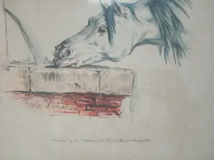 Carle Vernet - Handingekleurde litho drinkend paard kopen? Bied vanaf 20!