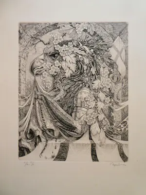 Bertil Schmull - LOT (2x)"Reïncarnatie" en kopergravure E.Reitsma-Valença kopen? Bied vanaf 75!