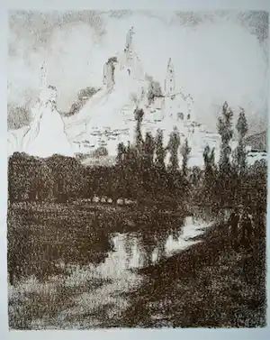 Joseph Pennell - Le Puy-en-Velay, Auvergne, met kathedraal - ingelijste litho, 19e eeuw vendu pour 25€ !