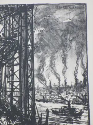 Jan Poortenaar - Scheepswerven Newcastle - 2 Litho's kopen? Bied vanaf 50!