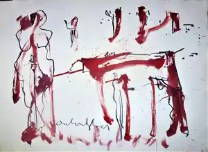 Anton Heyboer - Confrontatie tussen de mens het dier en de natuur . verkocht voor € 250!