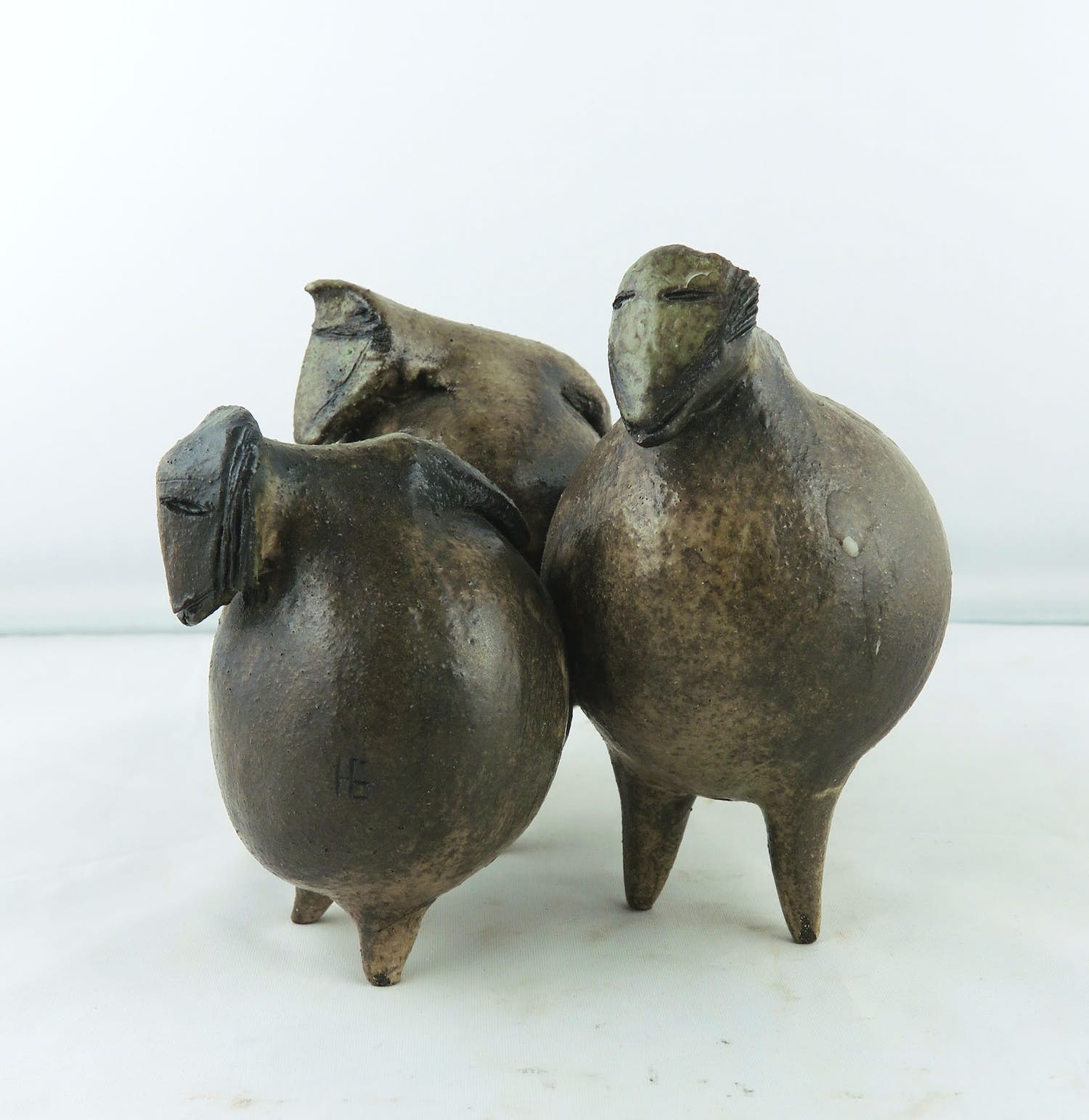 Henk Erkelens - Keramiek, Drie beestjes verkocht voor € 100!